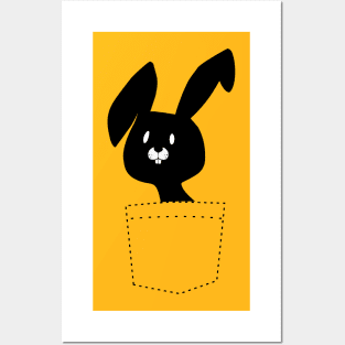 Cute Black Easter Bunny And Pocket Posters and Art